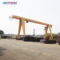 Grue portique monopoutre extérieure montée sur rail HNTIWIN de 25 tonnes pour la construction de préfabriqués et de bâtiments, à vendre