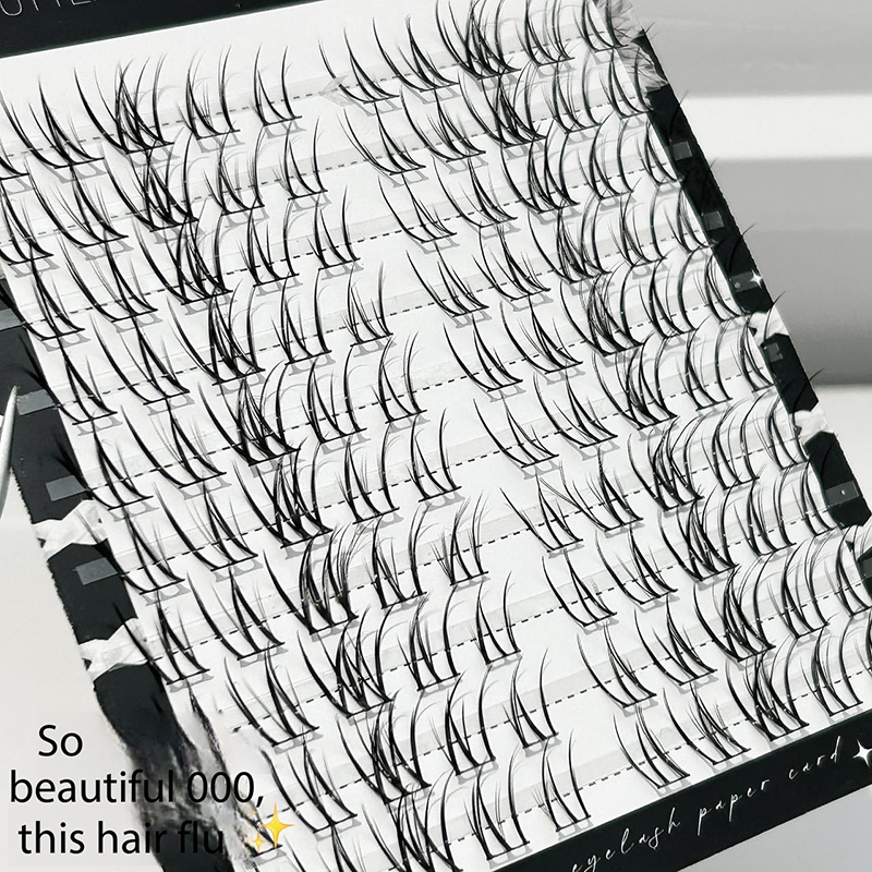False Eyelashes - 10-Row (Glue-On), 100 Clusters