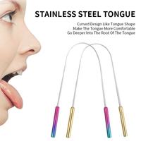 Nettoyeur de langue en forme de U personnalisé en usine brosse de nettoyage de soins bucco-dentaires en acier inoxydable réduire la mauvaise haleine grattoir de langue avec boîte-cadeau