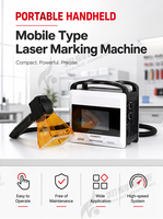 Marqueur laser à fibre portable, batterie, vitesse élevée 7000 mm/s, machine de marquage laser, zone de marquage 100*100 mm, logiciel EZCAD