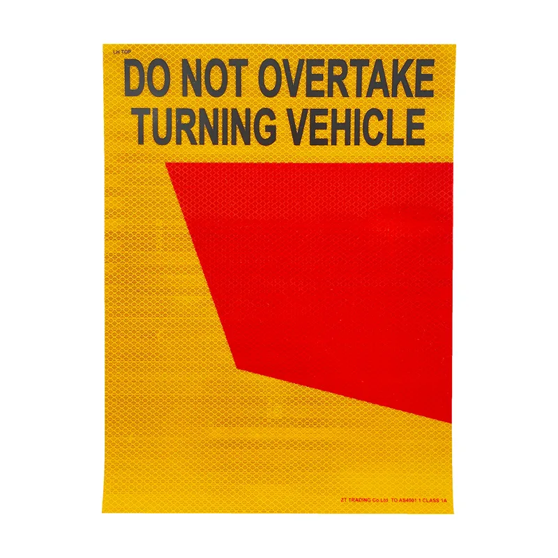 Dingfei Truck Safety Warning Do Not Overtake Turning Vehicle Reflective Rear Marker Sticker Signs For Vehicle
