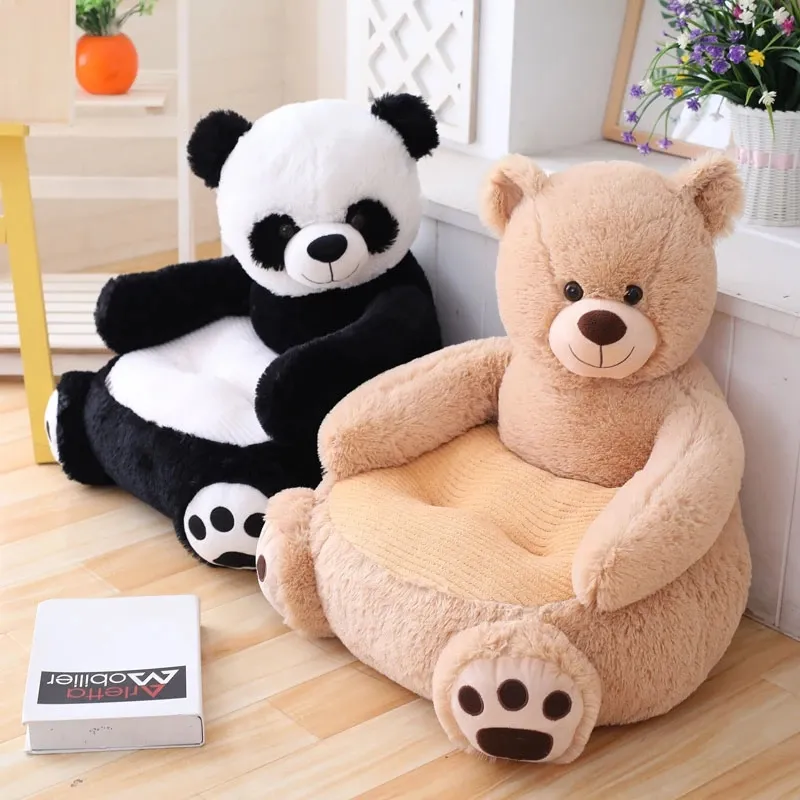 New adorable cartoon kids sofa chair plush toy baby seat nest sleep bed adult pillow stuffed pillow cute teddy bear panda doll