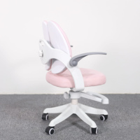 Chaise de table pivotante pour adolescents en tissu tricoté rose Chaise d'étude confortable pour enfants pour garçons filles avec repose-pieds