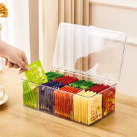 Organiseur de tiroir empilable en plastique transparent ZEXALOR avec couvercle, surface lisse rectangulaire, grande taille, sans diviseurs