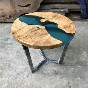 MESA DE CAFÉ REDONDA DE RESINA EPÓXICA Y MADERA DE ALTA CALIDAD, PERSONALIZACIÓN, BAJO MOQ - Product Image 6