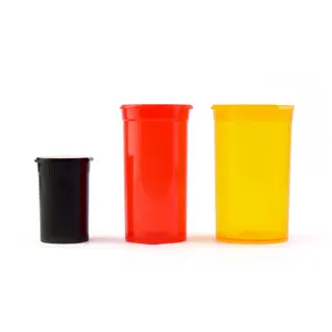 Child Resistant Colorful Plastic Bottles Pop Top Containers With Pop Open Cap Vials PET 6 13 19 30 60 90 120 Dram PP