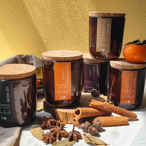 Nến Thủy Tinh Container Sang Trọng 9Oz 12Oz 14 Oz 16Oz 18Oz Matte Màu Đen Nâu Hổ Phách Rõ Ràng Rỗng Trang Trí Nến Lọ Thủy Tinh Với Nắp - Product Image 3