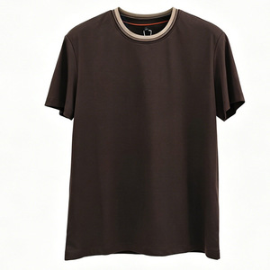 Camiseta personalizada de manga corta con cuello redondo y 210g de amoníaco líquido para hombre, camisa informal de verano, que absorbe la humedad, transpirable, de color liso. - Product Image 2