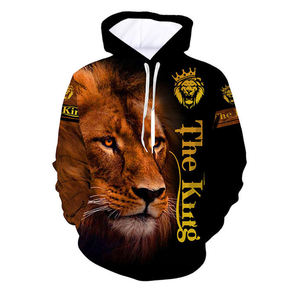 Il re tigre <span class=keywords><strong>leone</strong></span> stampa <span class=keywords><strong>felpe</strong></span> con cappuccio per gli uomini, alta qualità stampa digitale 3d felpa con cappuccio, tute e felpa - Product Image 4