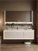 Plan de toilette de salle de bain d'hôtel en pierre frittée moderne sur mesure avec lavabo intégré de luxe, usine OEM ODM