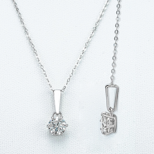 จี้เพชรโมอิสซาไนต์ Starsgem สร้อยคอเงินแท้ 925 ดีไซน์คลาสสิก 1 กะรัต ทรงกลม สี DE ความสะอาด VVS ชุบทอง - Product Image 5