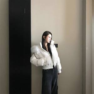 Veste courte matelassée en coton pour femme, nouvelle collection, avec véritable fourrure de renard, duvet d'oie blanc, épaisse, pour l'extérieur - Product Image 3