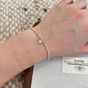 Fabricant de bijoux élégants Dylam, bracelet en argent sterling 925 avec perles rose clair, chaîne en zircone 5A, trèfle à quatre feuilles - Product Image 6