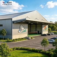 Bâtiment en structure acier multi-voûtes à large envergure, directement de l'usine, faible entretien, pour patinoire et gymnase sur mesure