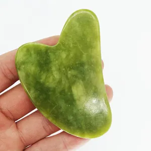 Jade blanco Gua Sha en forma de corazón gua sha herramienta Jade piedra raspado otro producto masaje