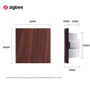 Interruptor de luz inteligente Zigbee para control por voz a través de aplicación, panel con efecto madera, <span class=keywords><strong>3</strong></span> interruptores, sin cable de fase, automatización del hogar inteligente - Product Image 3