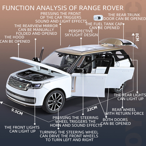 New Diecast 1:24 Land <strong>Range</strong> <strong>Rover</strong> SUV Car Alloy Sport Car Model Sound Light Simulation Pullback Collect Decorative Movable <strong>Toys</strong> - Product Image 3