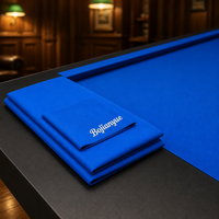 Tissu de billard pour table de billard, feutre bleu royal avec bandes prédécoupées pour rail noir, table moderne