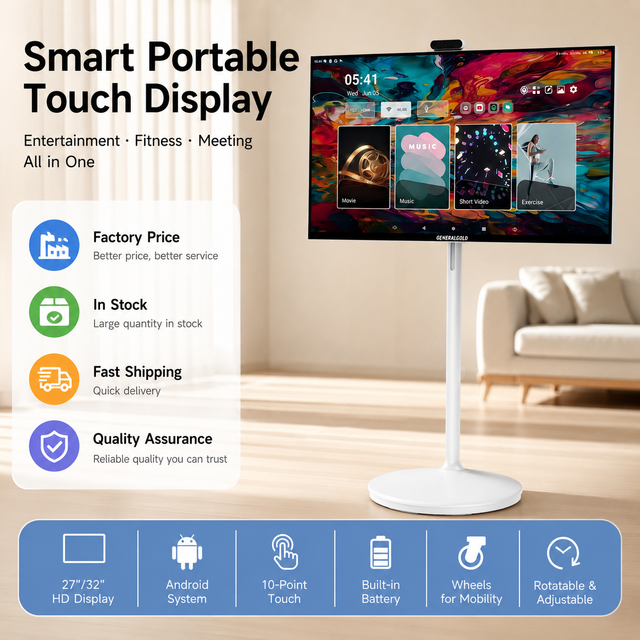 Portable Touch Screen LCD Display for Mobile TV Indoor Advertising Digital Signage Floor Standing Standbyme TV