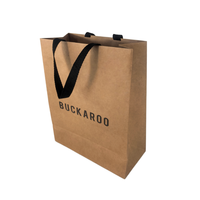 Sac cadeau en papier kraft brun classique de luxe, écologique, durable, biodégradable, recyclable, impression offset, logo personnalisé