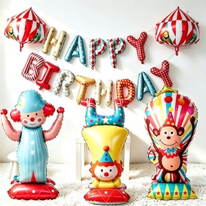Globos de Animales de Circo de Dibujos Animados con Función de Autosellado para Decoración de <span class=keywords><strong>Fiestas</strong></span> de Primer Cumpleaños de Bebés y Niños - Product Image 1