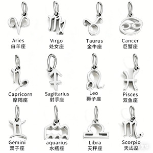 Meilleures ventes transfrontalières : Pendentifs de collier compacts et raffinés en acier inoxydable électroplaqué, Série des Douze Signes du Zodiaque - Product Image 5