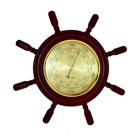 Ambient Weather DWS1801 Thermometer Barometer Hygrometer with cherry wood