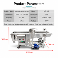 Commerciële chocolade-deposiet-, enrober- en coatingmachine met spuitfunctie, 380V, roestvrijstalen transportband, elektrisch, voor biscuit, snoep en fruit.