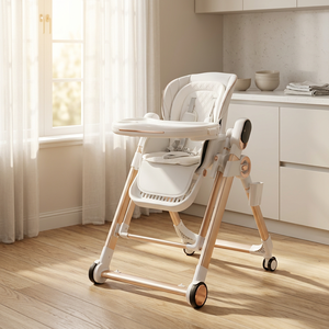 Chaise haute bébé avec contrôle musical, plateau écologique, portable, réglable en hauteur, haut de gamme et multifonctionnelle, en vente - Product Image 1