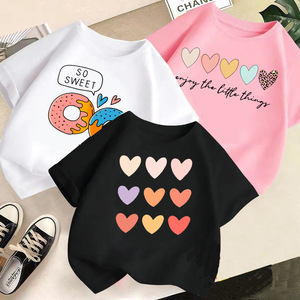 T-shirt pour enfants à col rond été 2025, logo personnalisé imprimé, dessin animé, coton tricoté, demi-manches, garçons filles, importé, mode décontractée - Product Image 2