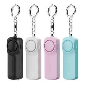 Alarme personnelle portable, sirène puissante de 130 dB avec lumière LED, porte-clés, dispositif de sécurité anti-loup pour femmes et hommes, noir, blanc, rose, bleu - Product Image 1