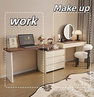 Coiffeuse Moderne la Plus Populaire avec Miroir LED, Table de Maquillage Multifonctionnelle Extensible pour Chambre à Coucher - Vente en Gros