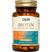 Comprimés de biotine en marque blanche OEM, 100 unités, 300 mcg, complément alimentaire