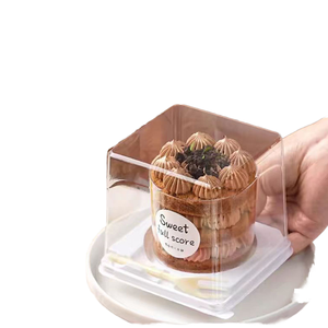 Hong Er Jetable PET Carré Transparent Jante Plateaux D'emballage Alimentaire pour Gâteau Au Fromage <span class=keywords><strong>Biscuit</strong></span> Strawberry-0.4mm Épaisseur SD16 Modèle - Product Image 1