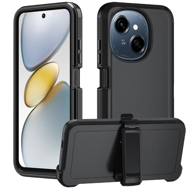 Funda 360 Rotating Back Clip Holder Case Armor Defence Shockproof 3 in 1 Phone case for Tecno Spark Go 2025 20 Pro Camon 30 Pro