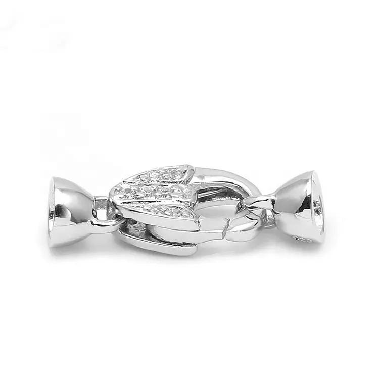 gold zircon sterling silver quality lobster custom manufacturer clasp ends cord bead bracelet vintage clasps for jewelry making