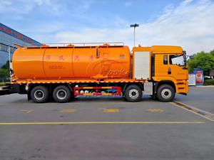 Camión de succión y limpieza de alcantarillado Shacman 8x4 de 33 CBM con doble potencia para succión de lodos y limpieza de tuberías, exportación a África y Oriente Medio - Product Image 3