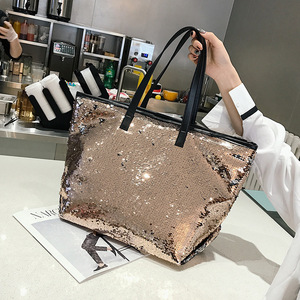 2024 Wholesale Fashion Customized Glitter <strong>Sequin</strong> Tote Bag Big Artistic Computer Phone PU High Quality Lady <strong>Handbags</strong> - Product Image 4