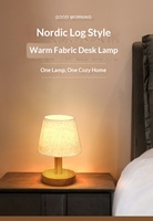 Lampe de table vintage coréenne en bambou plissé avec abat-jour en lin et jute, télécommande tactile, veilleuse à intensité variable pour maisons d'hôtes
