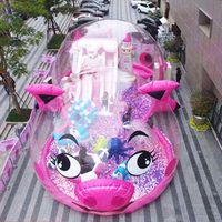 Terrain de jeu pour enfants commercial extérieur personnalisé videur gonflable cochon bulle maison fosse à balles grande escalade saut cochon thème parc d'attractions