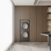 Meuble d'angle moderne étanche pour lave-linge avec portes en bois massif, garantie 1 an
