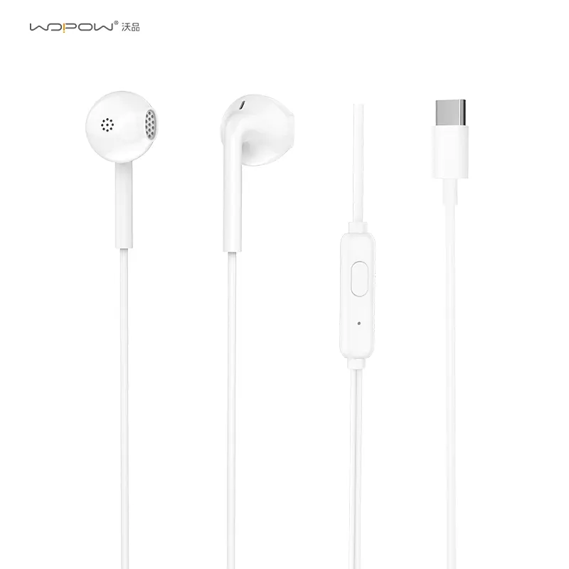 Wopow EM18 Mini Pea headphone USB C Headphones for Samsung Galaxy Z Flip3 S22 Ultra S21 S20 FE A53 Powerful Bass In-Ear C Type