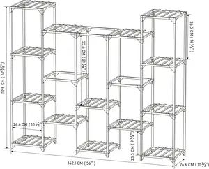 Plant Stand   Indoor Outdoor Tiered Plant Shelf  Multi-Functional Ladder Plant Holder for Living Room Patio Garden Balcony