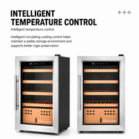 Humidor à cigares électrique Guevara en bois de cèdre laqué avec éclairage LED, refroidissement par compresseur, serrure de sécurité, capacité 200-250, modèle américain