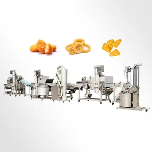 Máquina automática de procesamiento profundo de granos de pollo, TCA, hash, cebolla marrón, anillos, línea de producción