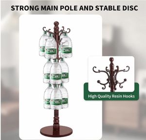 <span class=keywords><strong>Porte</strong></span>-manteau à 14 crochets en <span class=keywords><strong>bois</strong></span> de bouleau naturel massif Support de manteau autoportant classique Base triangulaire robuste pour l'entrée de la salle de bain - Product Image 4