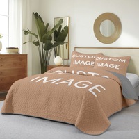 Ensemble de 3 couvre-lits matelassés, motif géométrique 3D, couvre-lit, couverture, impression numérique personnalisée, style américain fin, toutes saisons