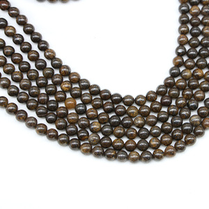 Cuentas de piedra natural redondas de bronce sueltas para hacer pulseras 8mm ST0101 - Product Image 5