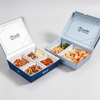 Boîte en papier kraft compartimentée, qualité alimentaire, jetable, pour la restauration rapide, à emporter