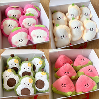 Fabrieksgroothandel Zachte PP Katoenen Vulling 8 inch Fruit Klauwautomaat Gevulde Poppen Kinder Cartoon Dieren Pluche Speelgoed